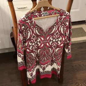 Paisley print three quarter length top